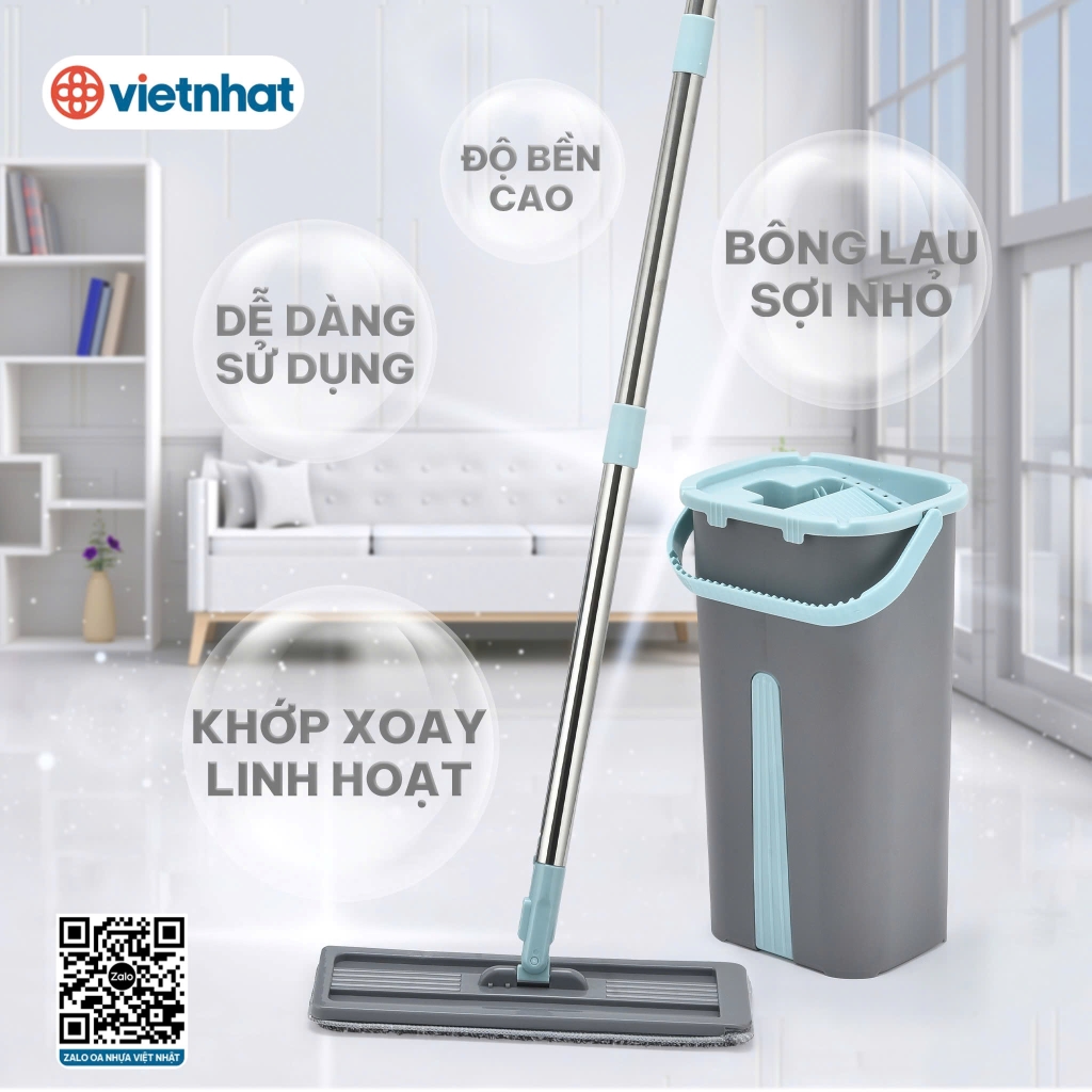 KNOCK OUT SÀN NHÀ BẨN VỚI BỘ LAU NHÀ NHỰA VIỆT NHẬT