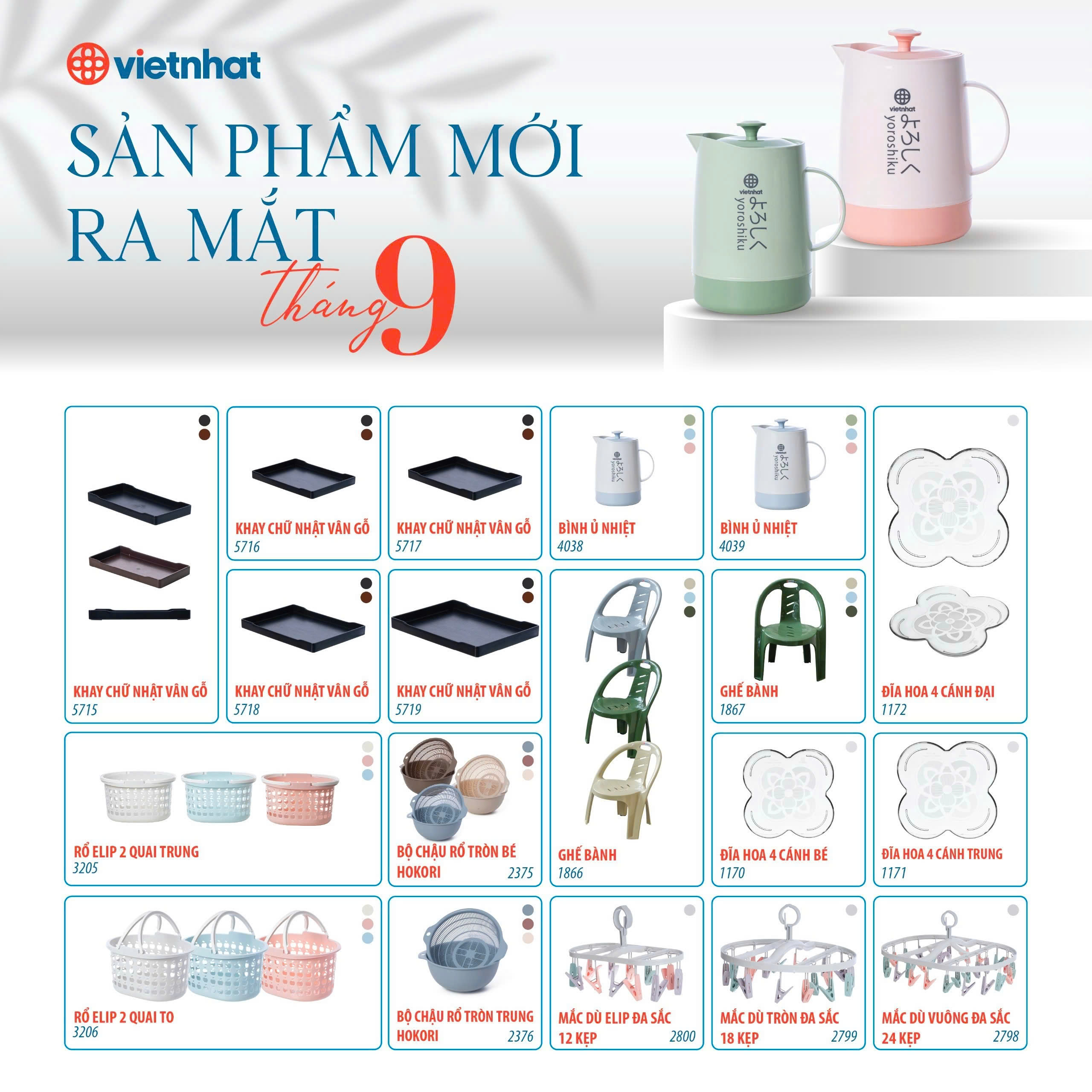 Trọn bộ 19 sản phẩm mới ra mắt trong tháng 9 của Nhựa Việt Nhật - Khám phá ngay!