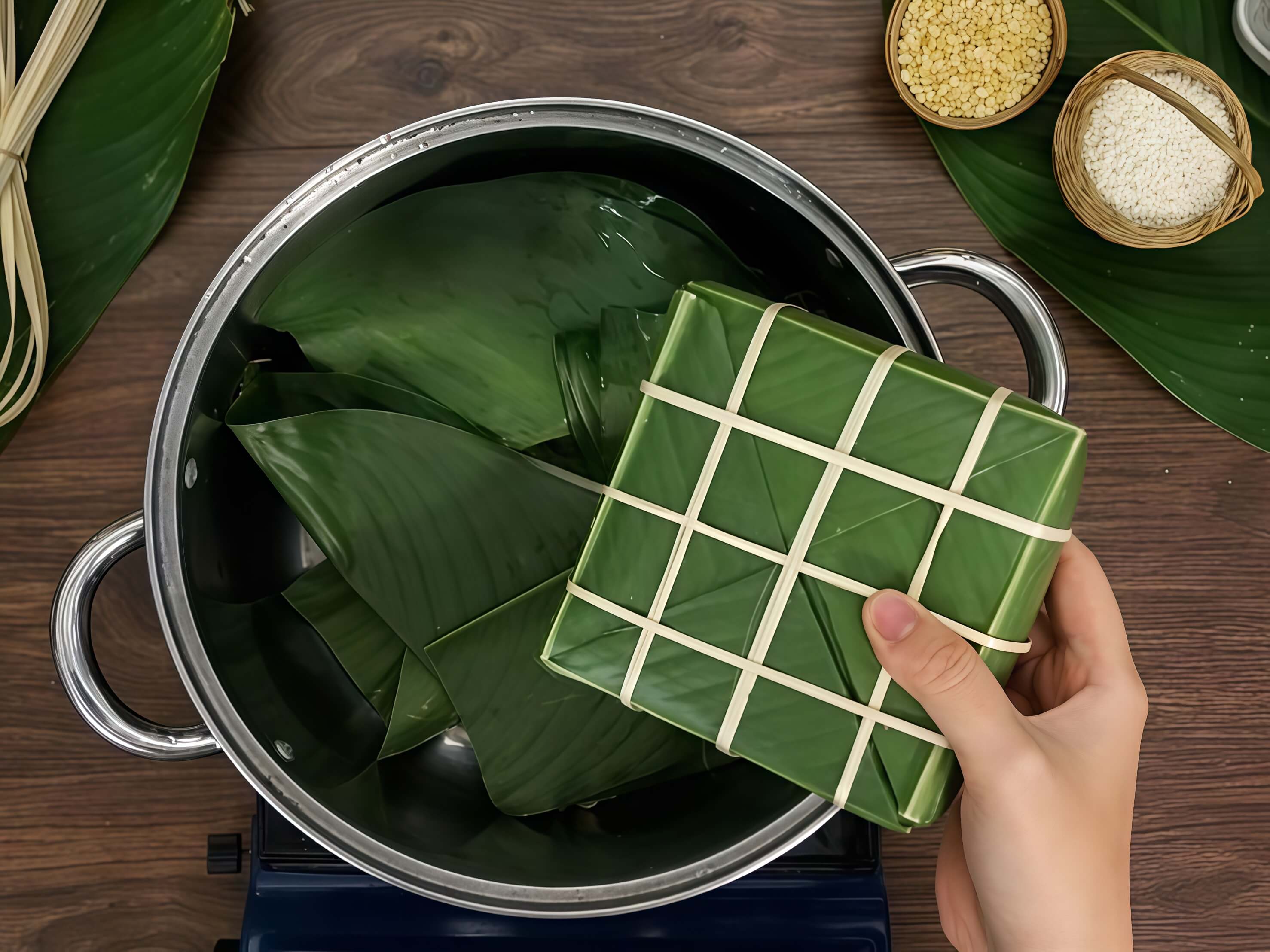 BÍ QUYẾT LUỘC BÁNH CHƯNG XANH TỰ NHIÊN ĐÓN TẾT, BỎ LIỀN TAY CÁC MẸO HAY NÀY