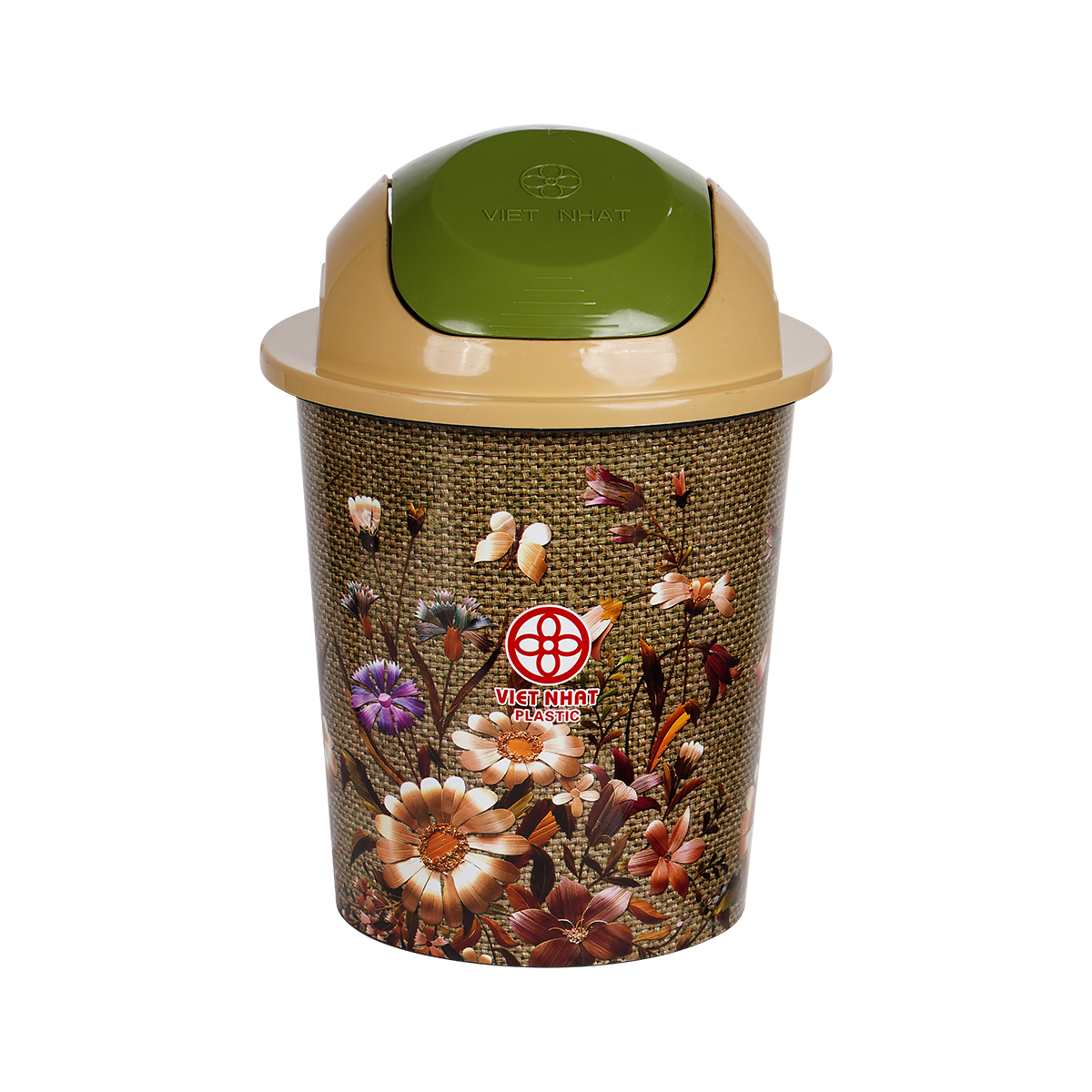Small Printed Round Flipping Dustbin