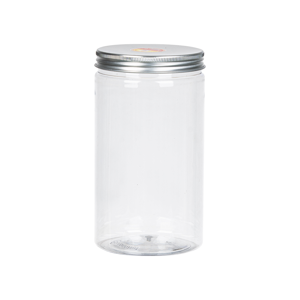 PLASTIC JAR WITH ALUMINIUM LID 1000ML P35