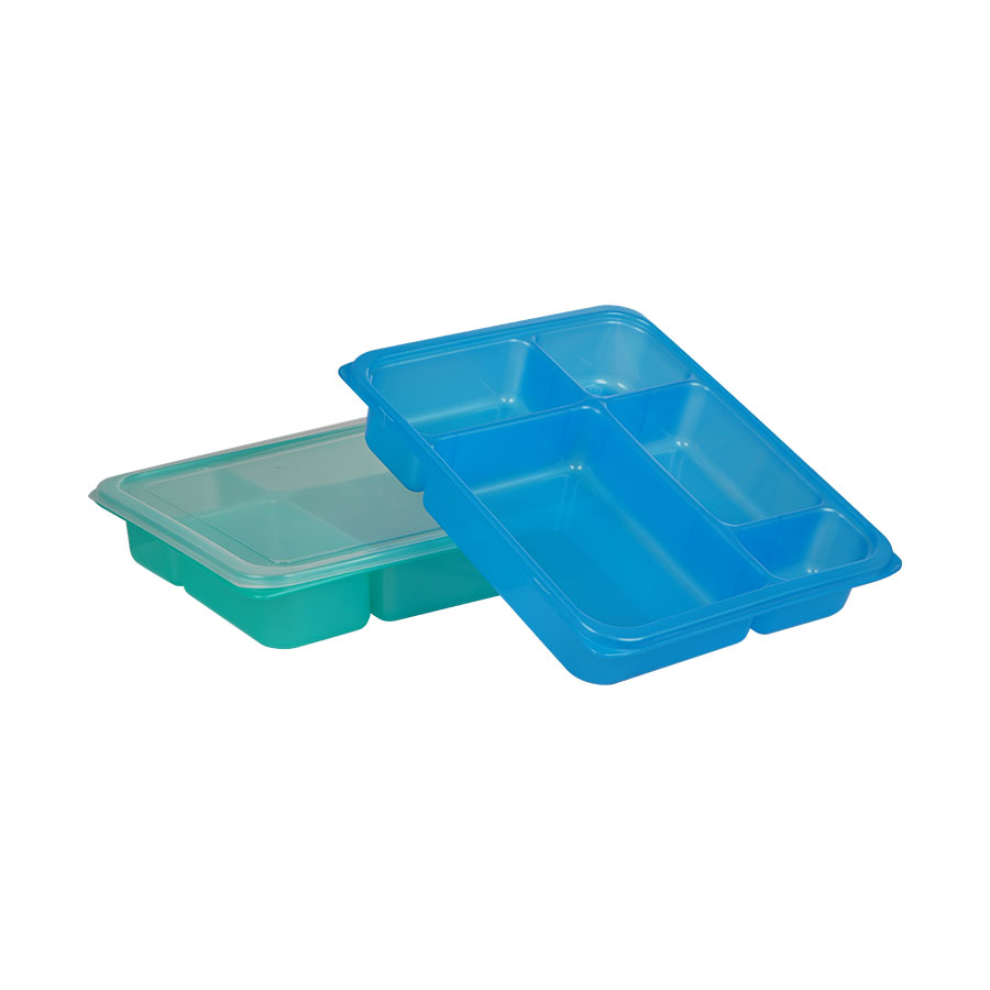5-DIVIDED FOOD TRAY WITH LID