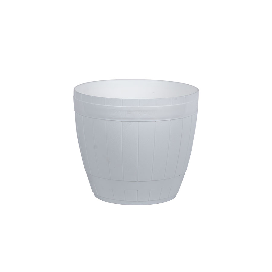 Medium White Round Flower Pot