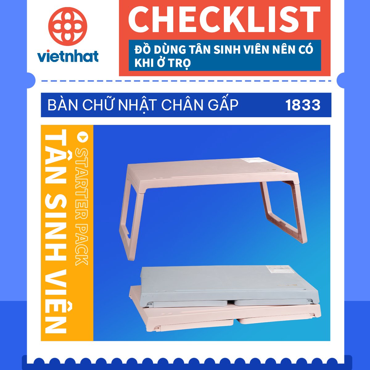 bàn chữ nhật chân gấp