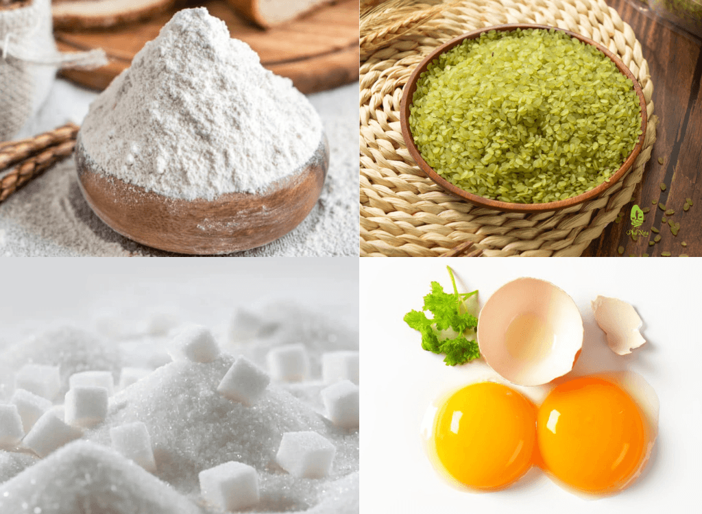 nguyên liệu làm bánh nướng nhân cốm xào