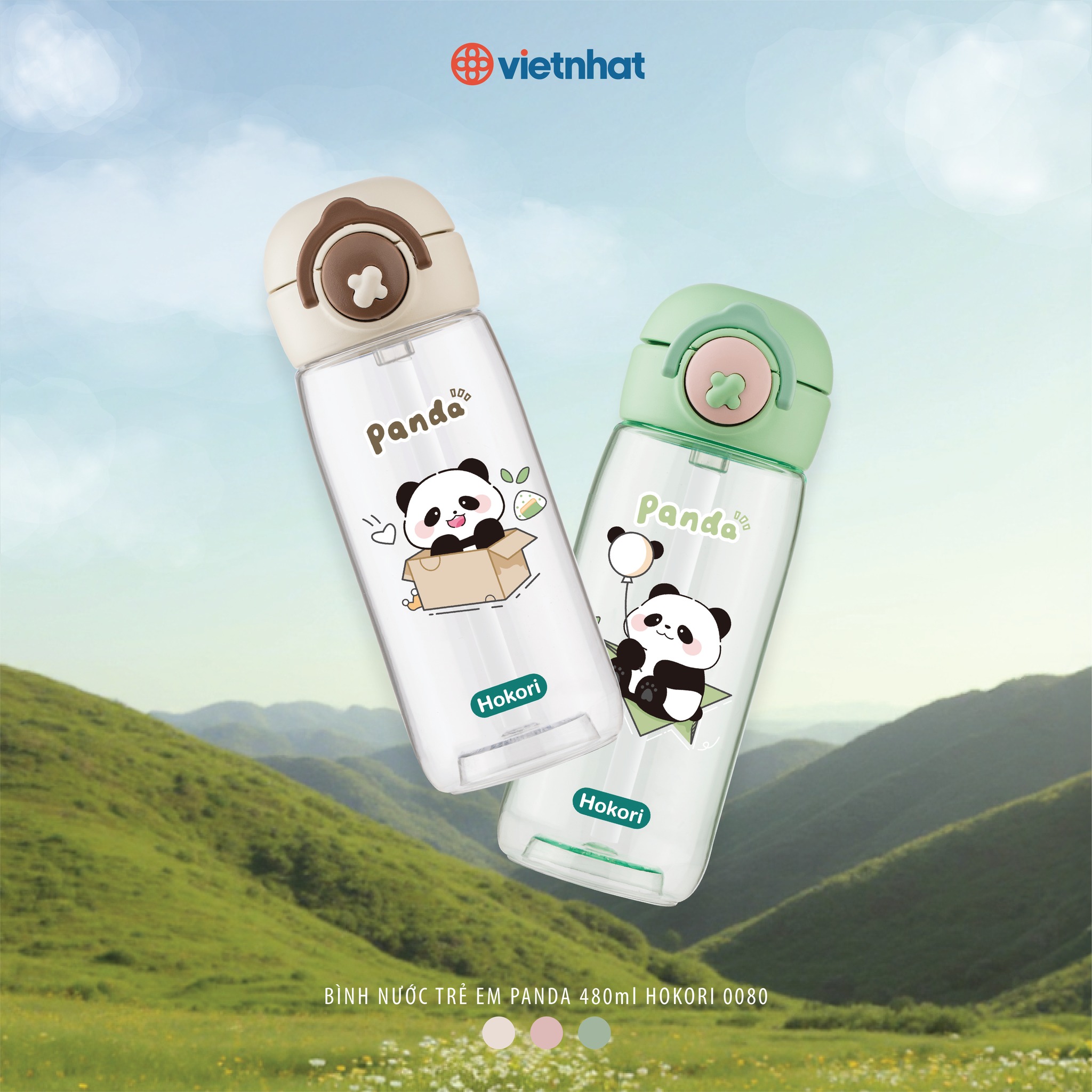 Bình nước trẻ em Panda 480ml