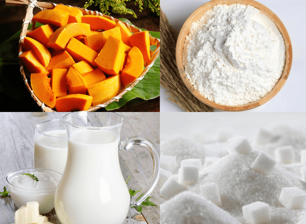 nguyên liệu làm bánh bí đỏ