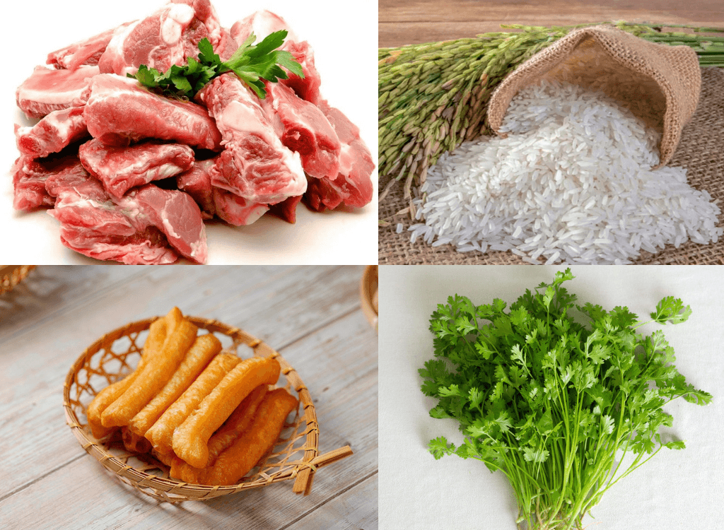 nguyên liệu làm cháo sườn