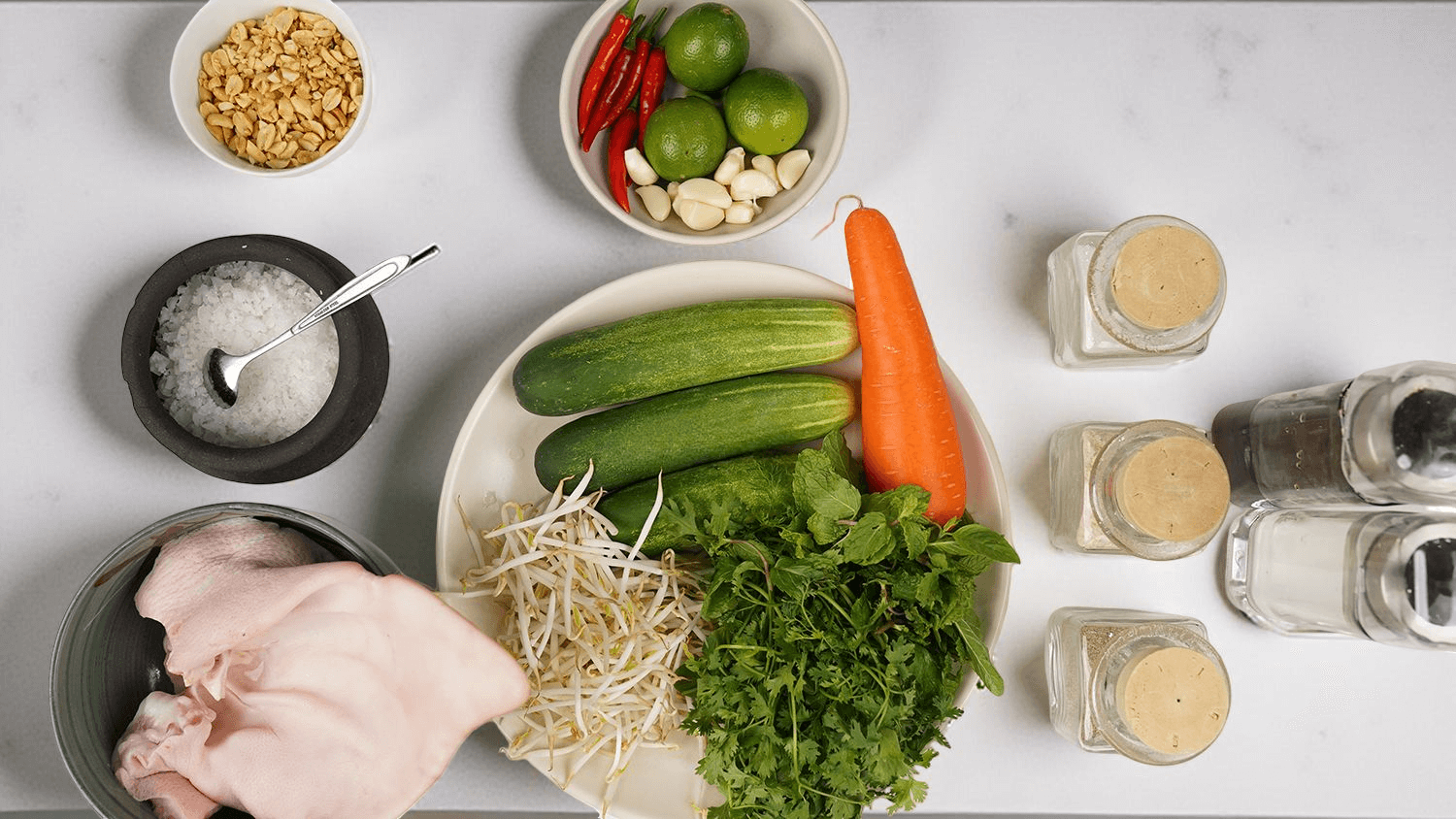 nguyên liệu làm nộm tai heo