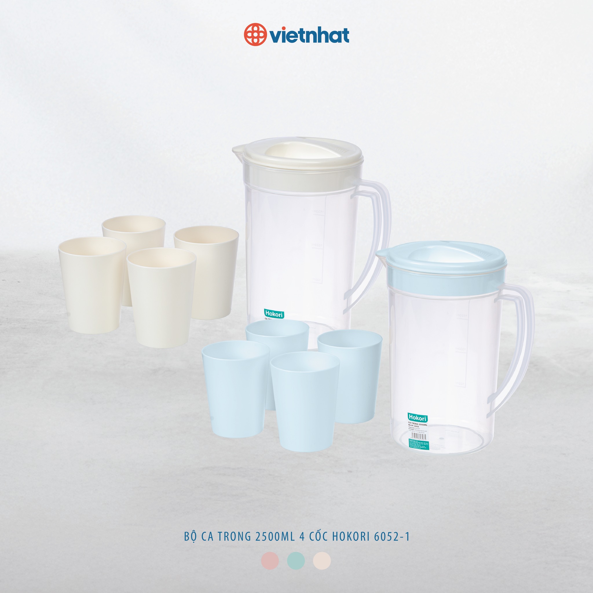 Bộ ca trong 2500ml 4 cốc Hokori 6052-1