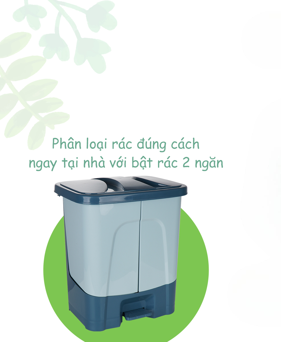 Dạy trẻ vứt rác bằng bật rác 2 ngăn