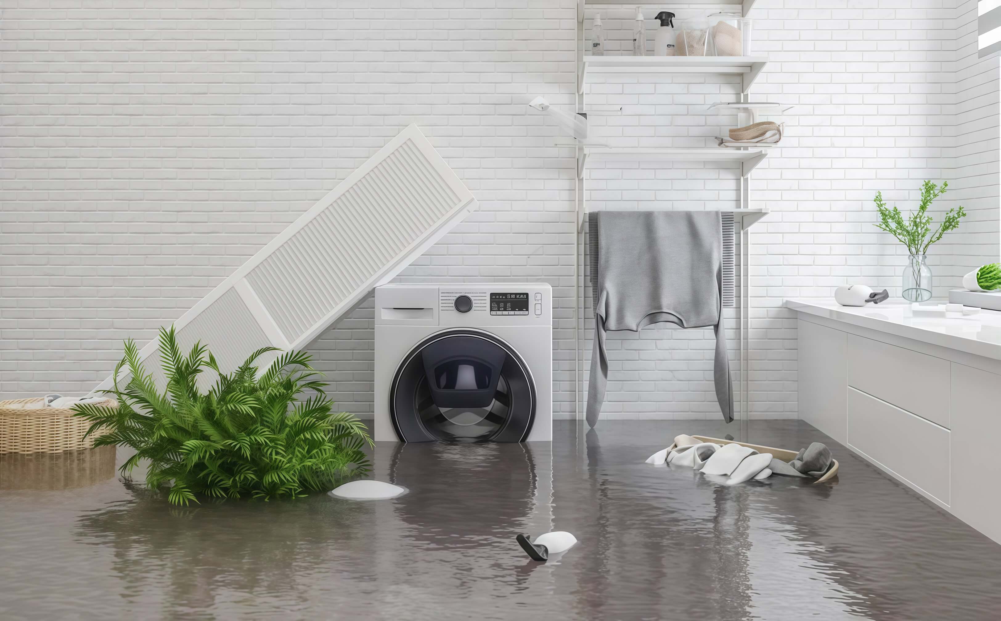 vệ sinh đồ đạc bị ngập