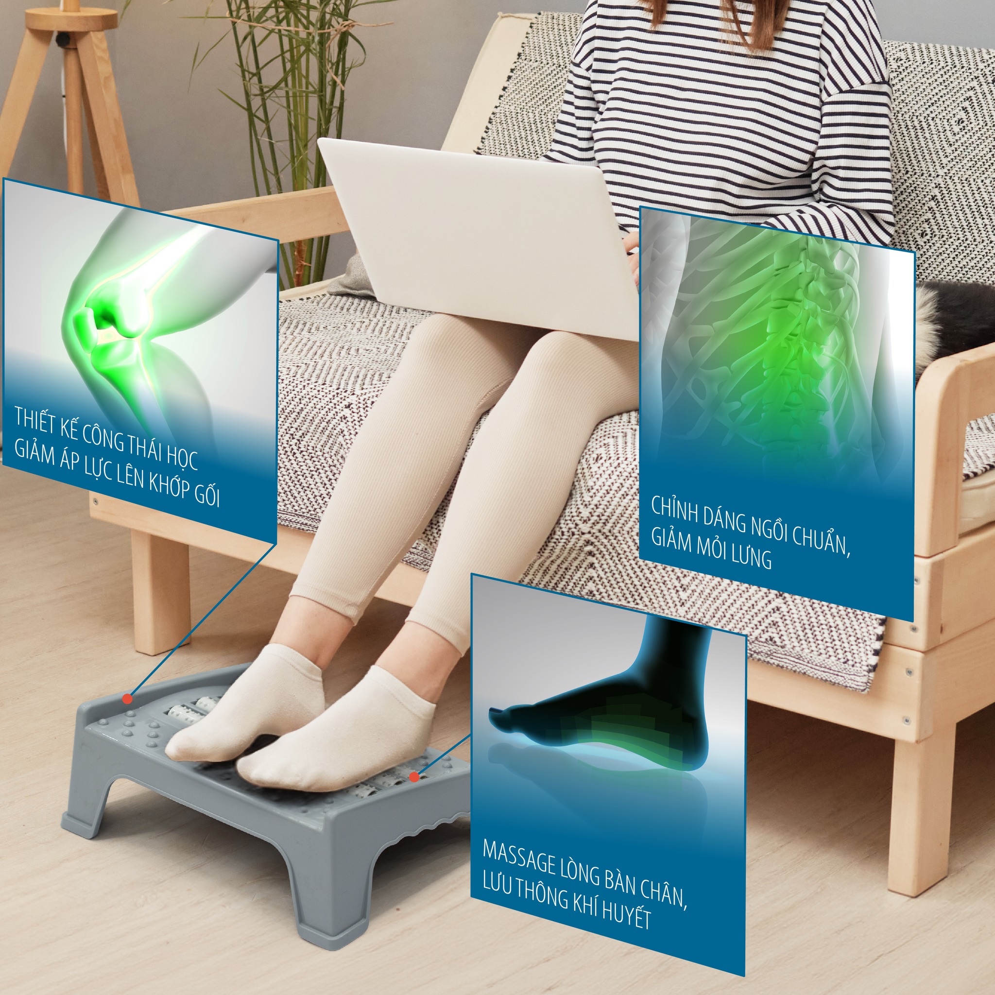 Ghế kê chân massage