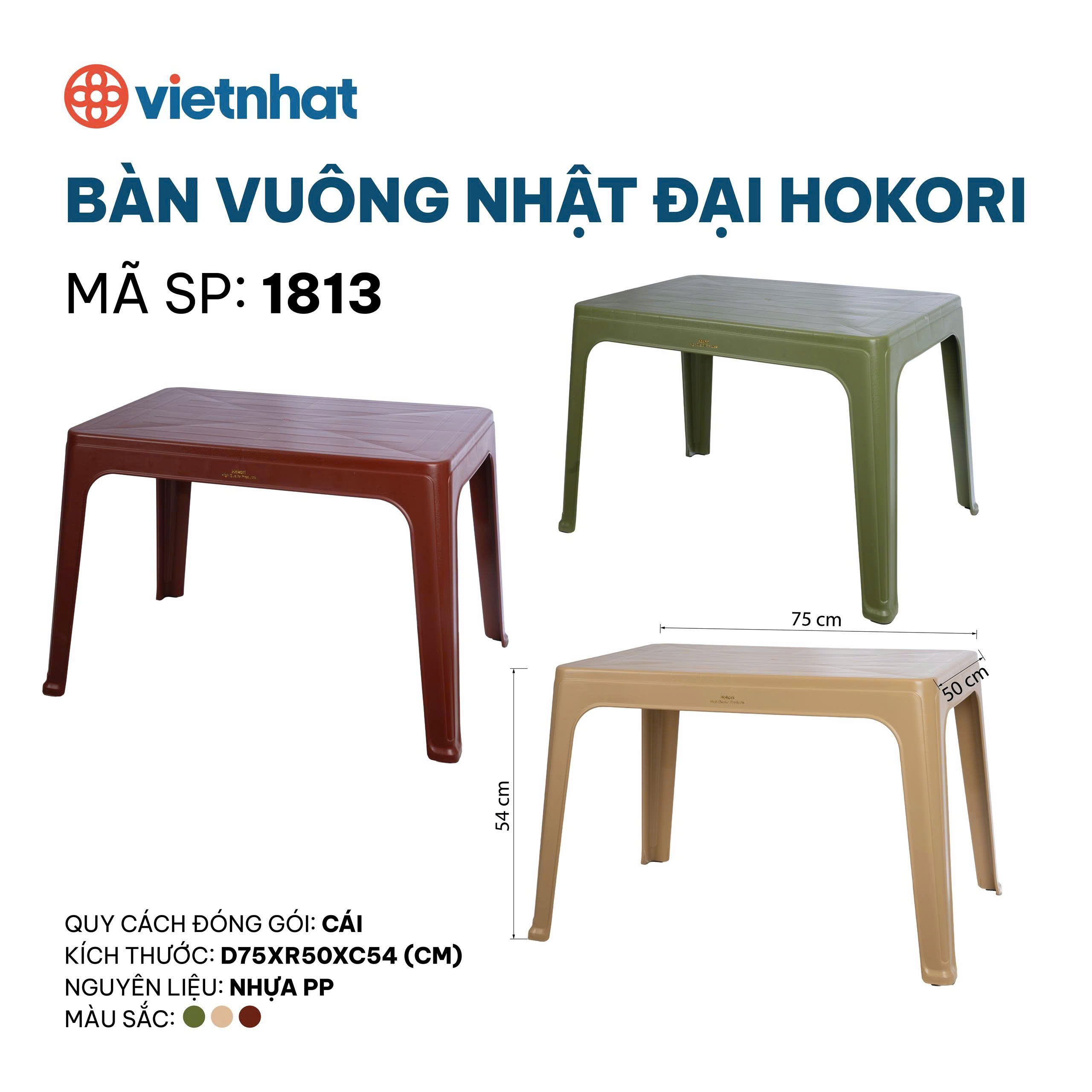 bàn vuông nhật đại Hokori 1813