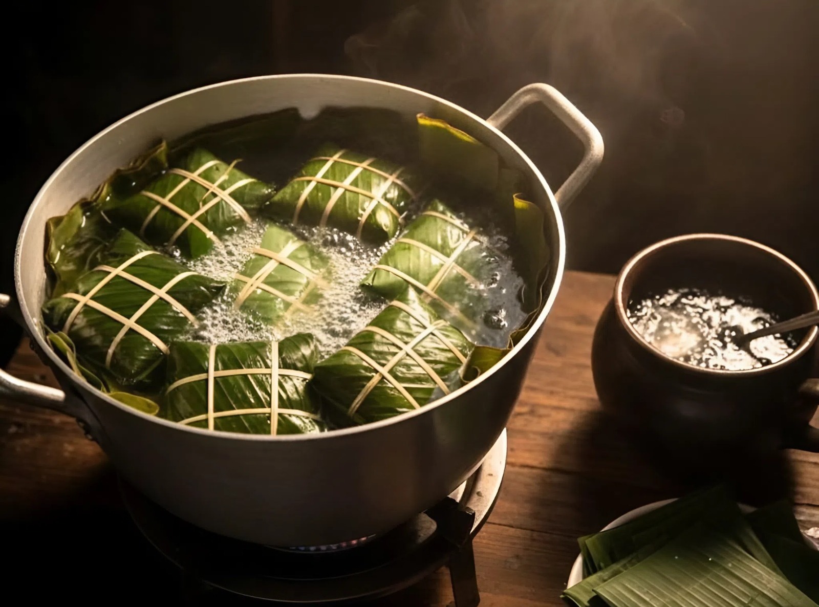 mẹo luộc bánh chưng xanh tự nhiên