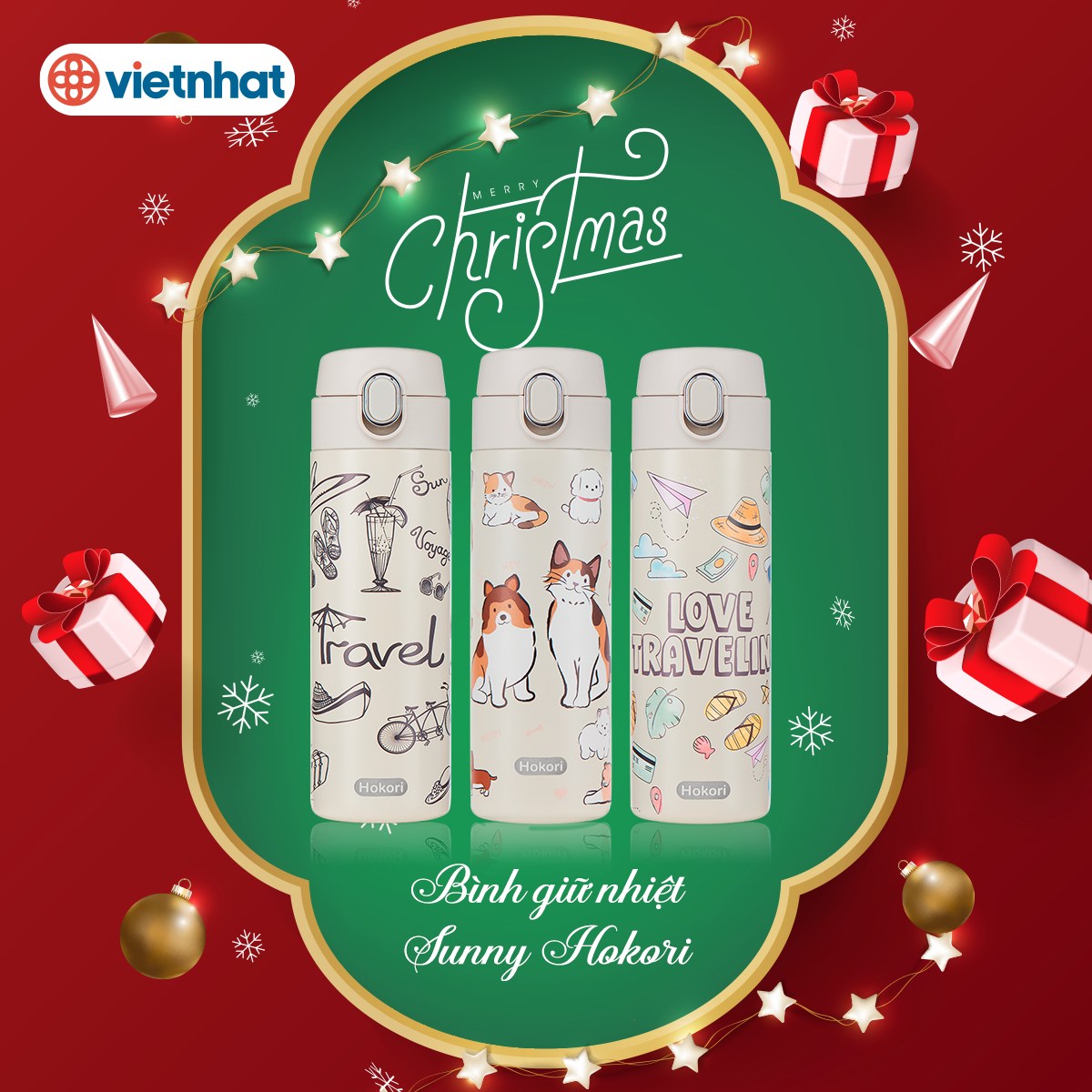 Tặng quà giáng sinh bình giữ nhiệt
