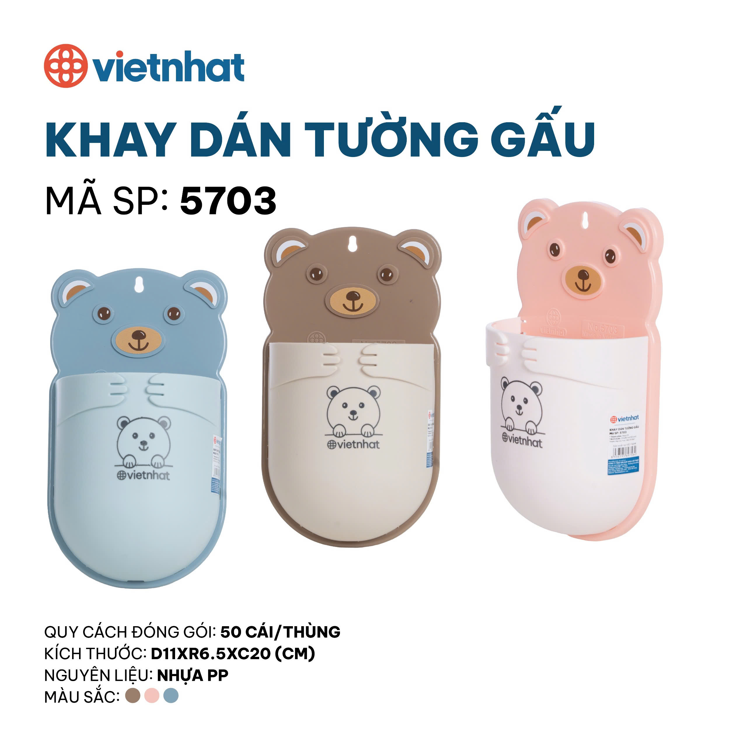 Khay dán tường gấu