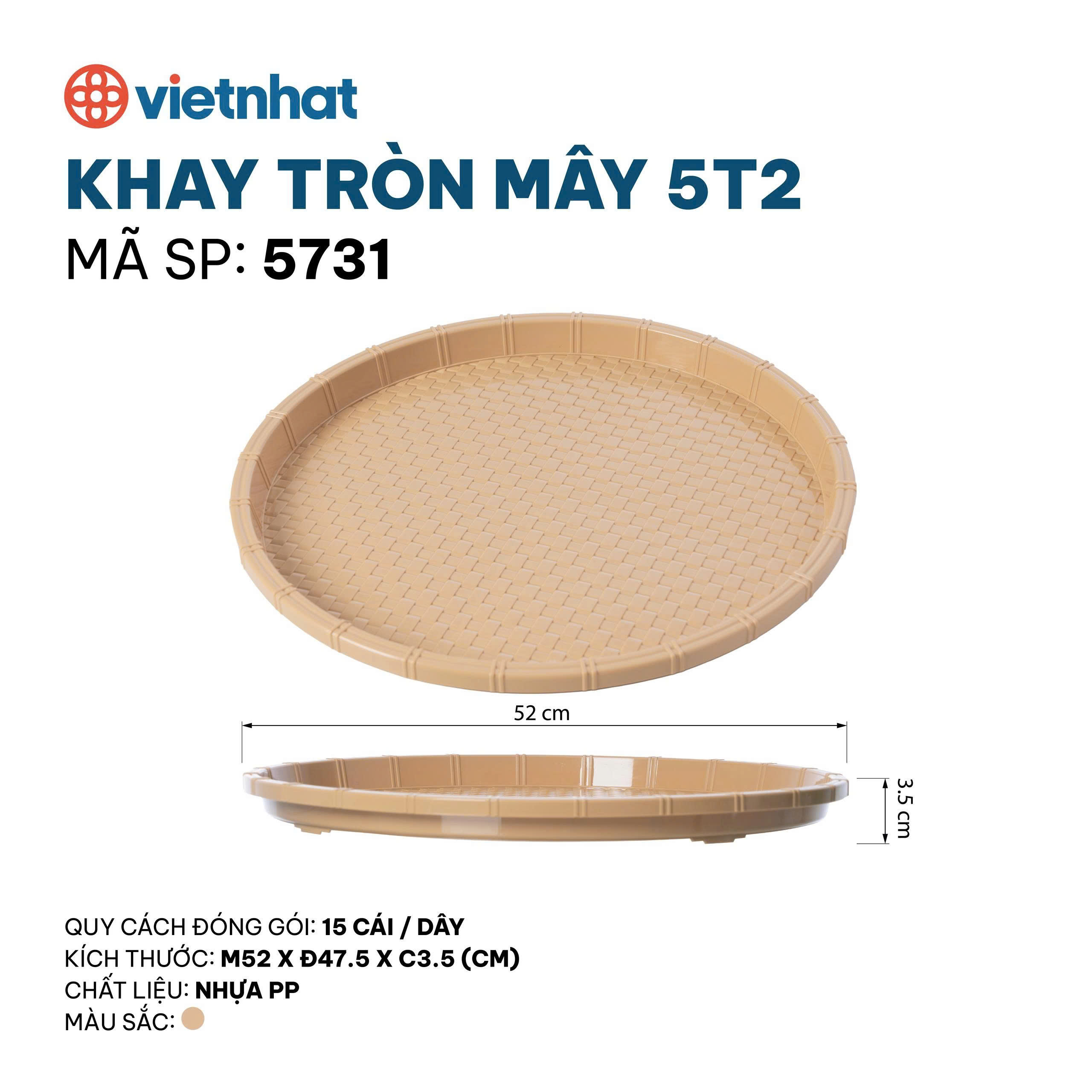 Khay tròn mây 5T2 5371