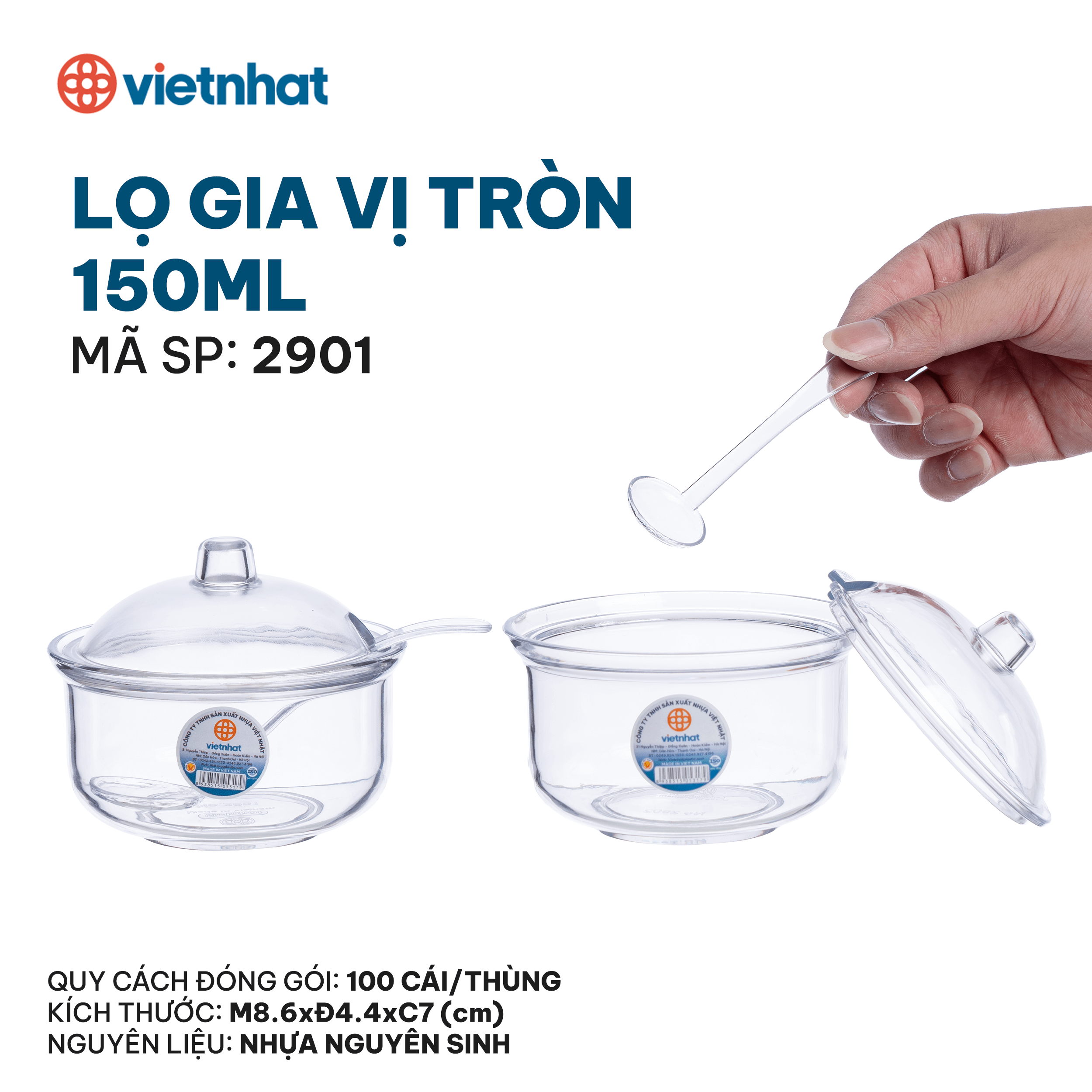Lọ gia vị tròn 150ml