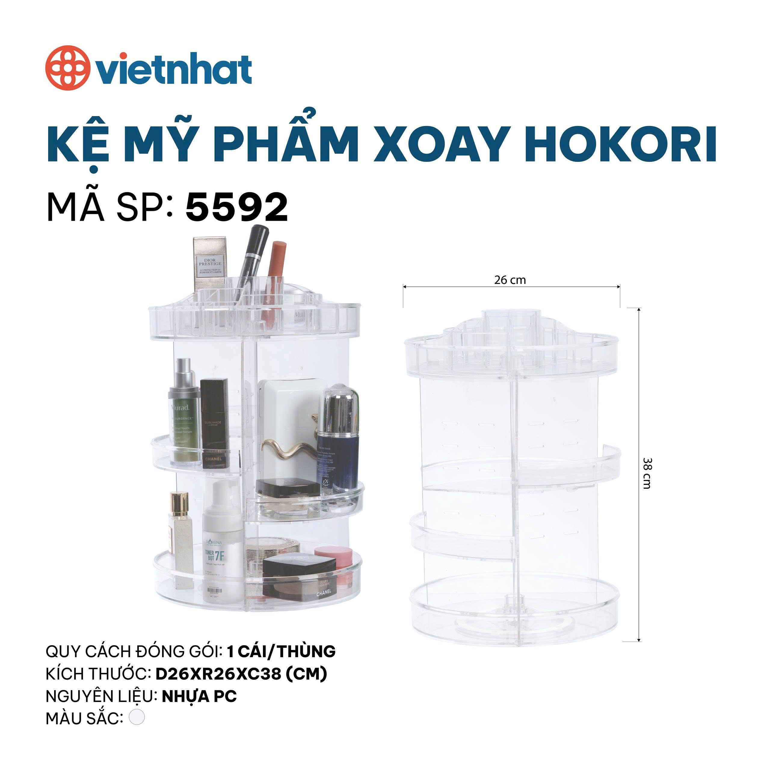 kệ mỹ phẩm xoay hokori 5592