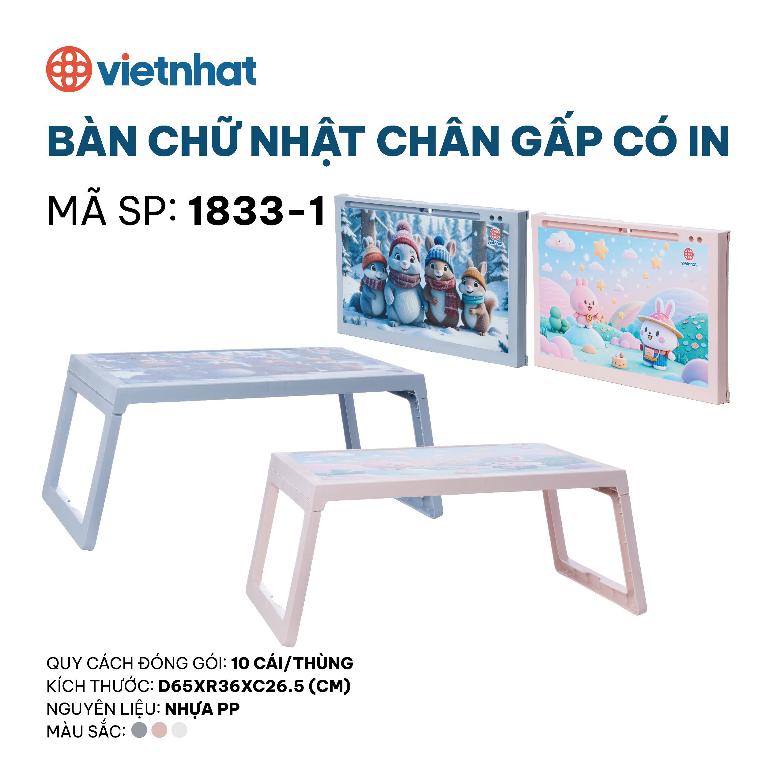 Bàn chữ nhật chân gấp