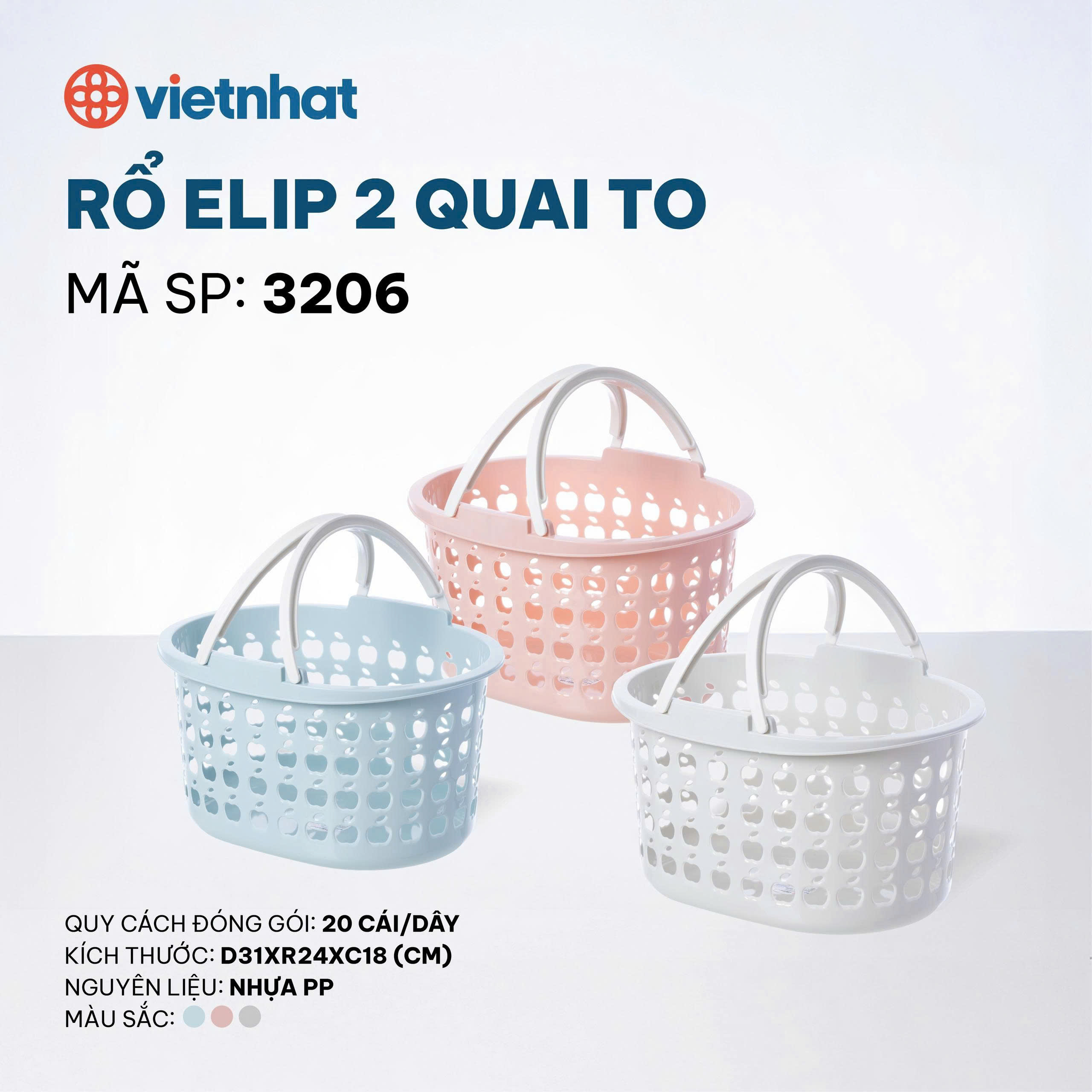 Rổ elip 2 quai to