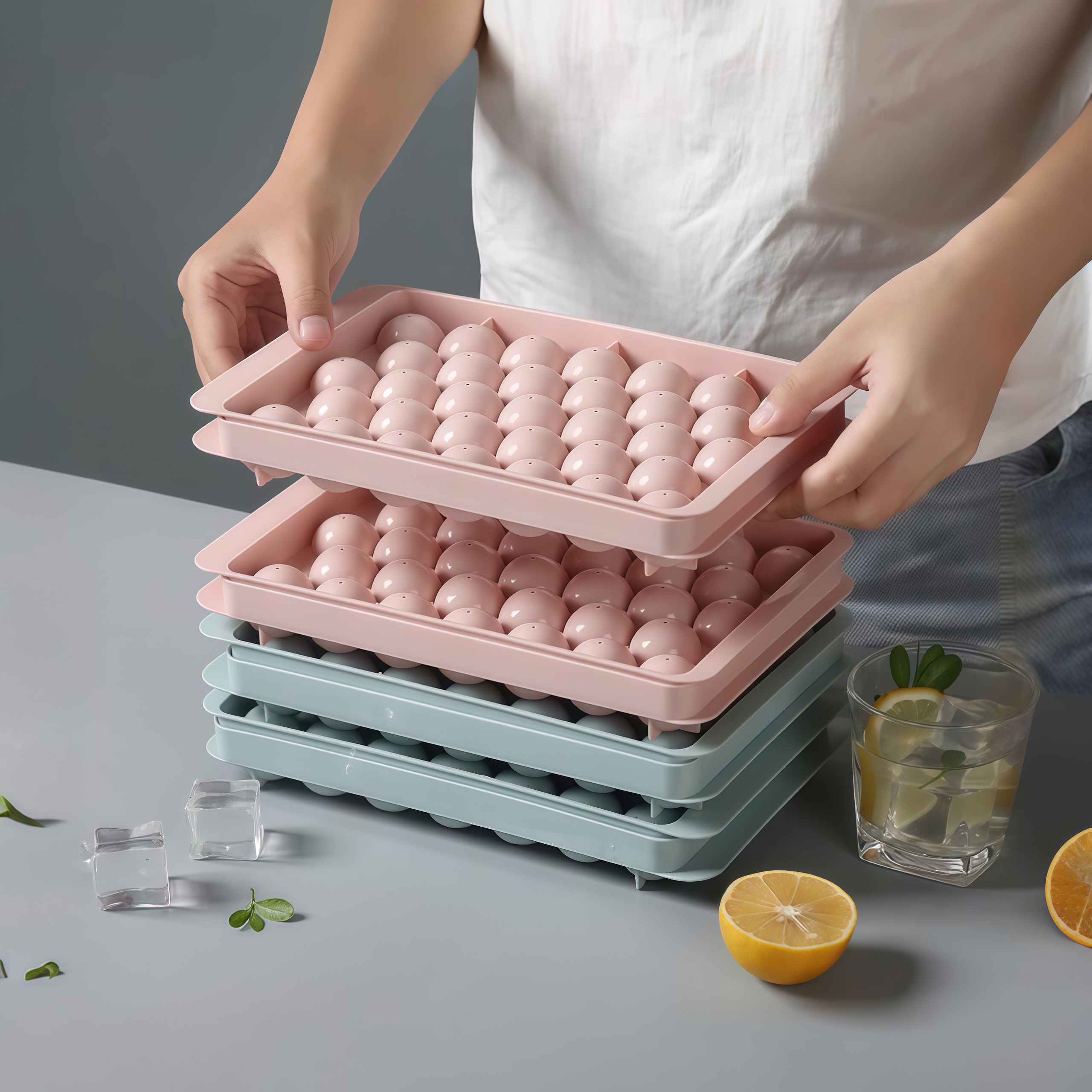 Dùng nước ấm tách đá ra khỏi khay